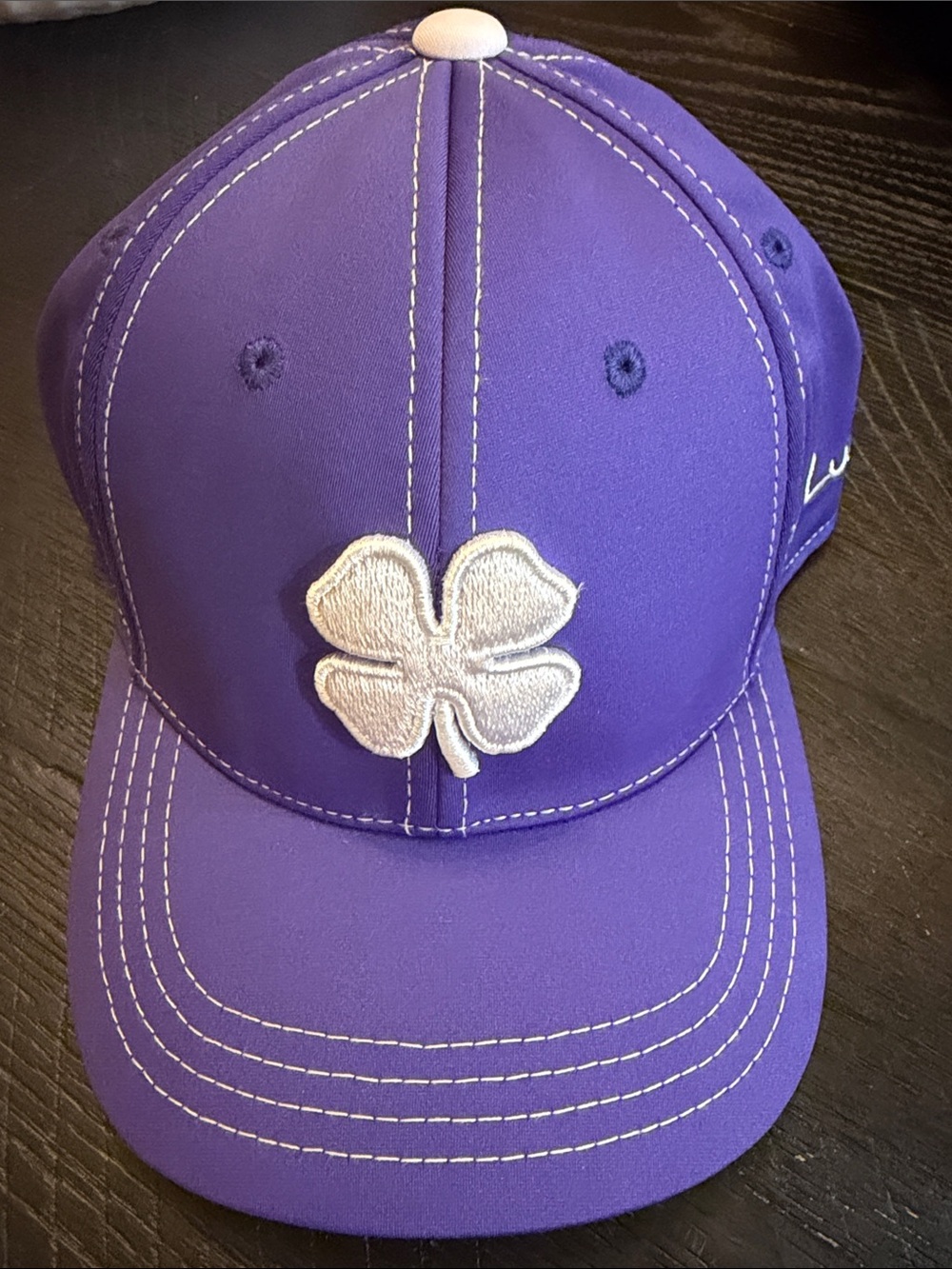 Black Clover Purple Live Lucky Hat Cap L/XL NWT Stretch Fit Embroidered
